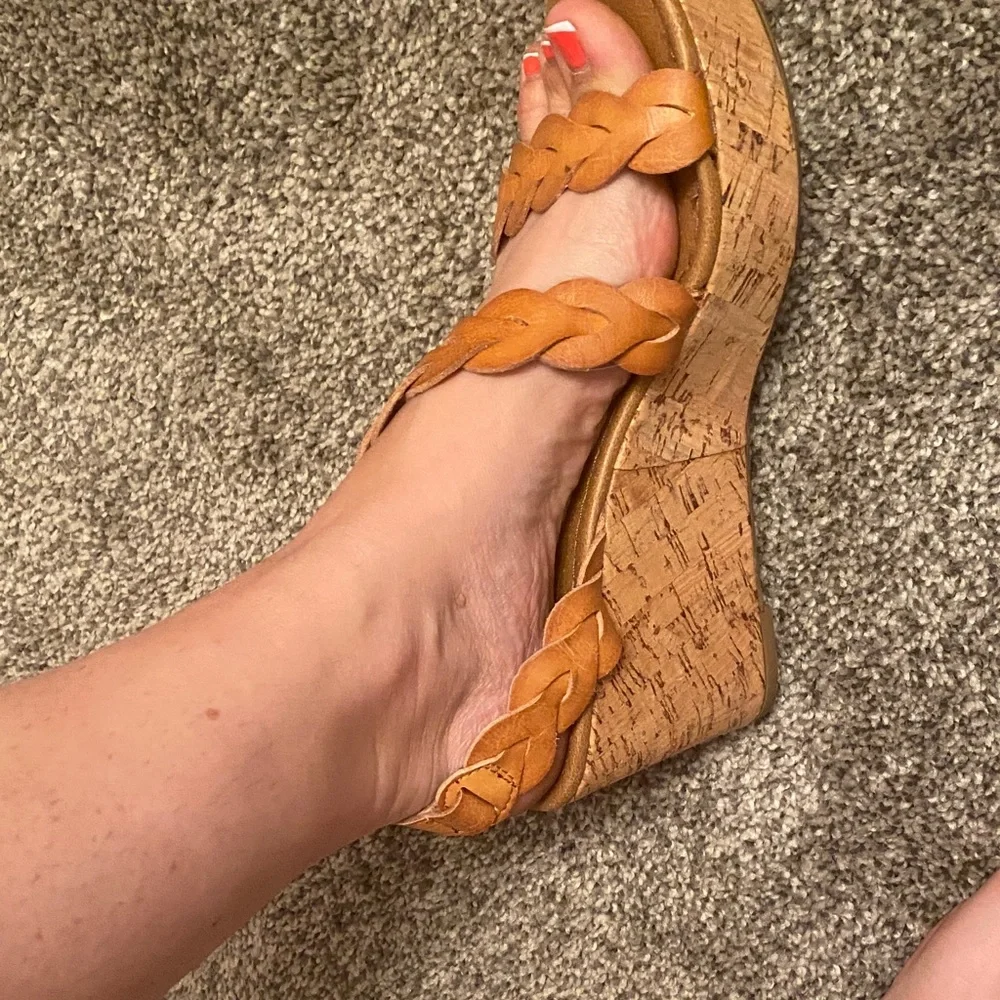 Nicole Women's Brown Braided Sandals - Picture 2 of 5